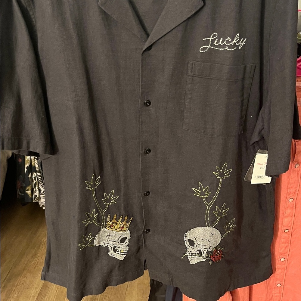 Lucky Brand Black Casual Button Down Shirt - Picture 4 of 6